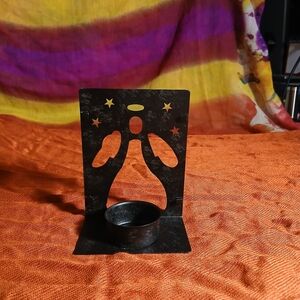 Black Angel Tea Light Holder